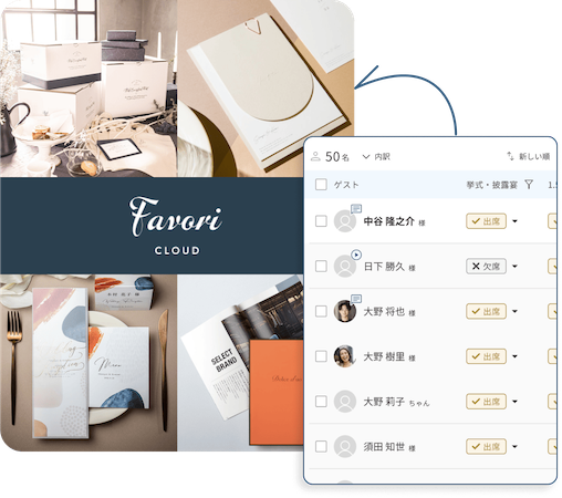 作成されたゲストリストはファヴォリクラウドでも利用できる